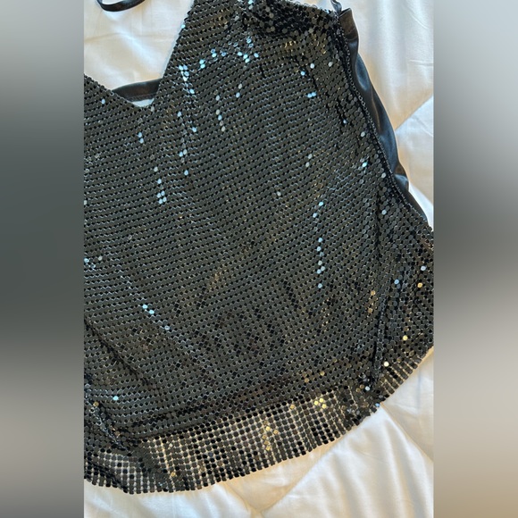 Red Herring double layer black sequined top - Picture 5 of 7